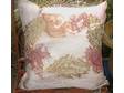 Hand painted beautiful silk pillow with fall leaves in